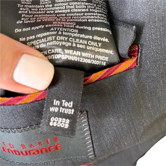 Ted Baker Endurance Gunmetal Gray Wool Sportscoat Blazer Jacket 40L - Picture 8 of 10